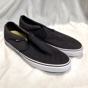 Vans Classic Slip On Black Checkerboard Skateboarding Shoes Mens 721356